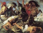 Peter Paul Rubens Hunt on hippopotamus and crocodile Spain oil painting artist